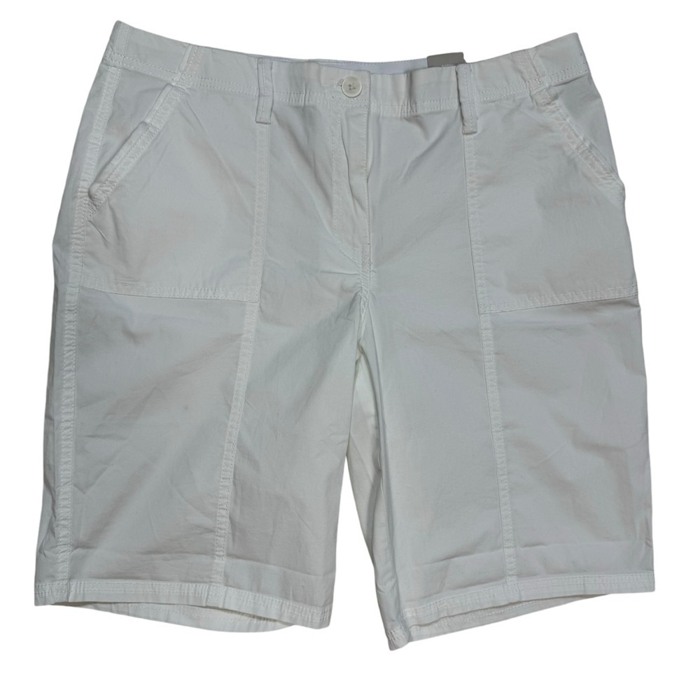 NWT New Chico's White Cool Cotton Shorts Size 1P US 8 Petite